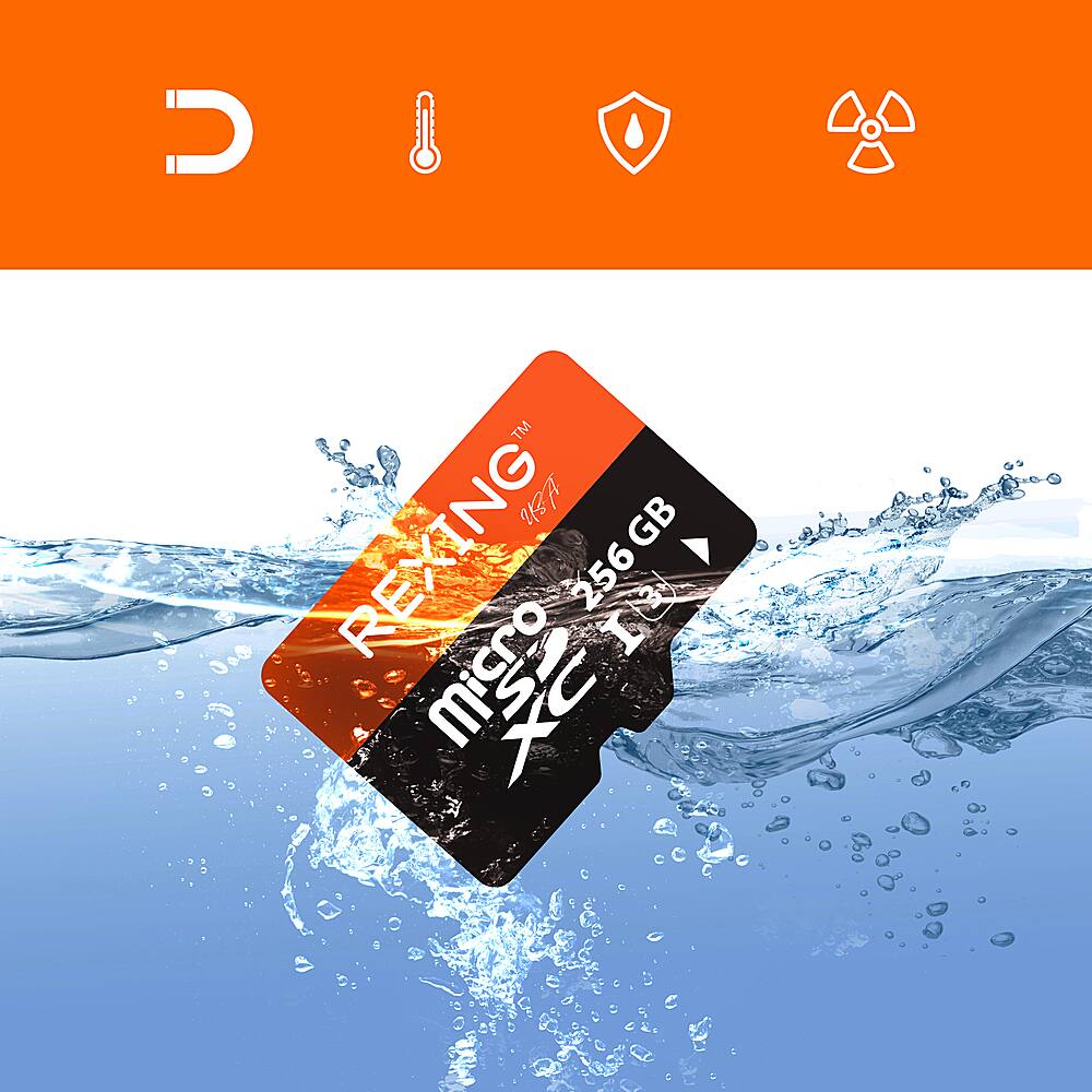 Alt View 14. Rexing - 256GB MicroSDXC UHS-3 Full HD Video High Speed Transfer Monitoring SD Card with Adapter - Black.