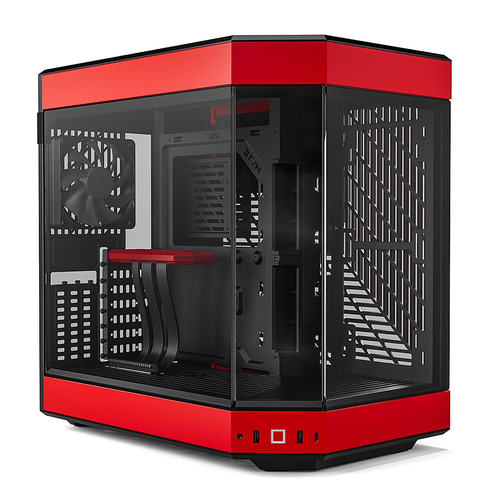 Front. HYTE - HYTE - Y60 ATX Mid-Tower PC Case - Red.