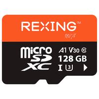 Rexing - 128GB MicroSDXC UHS-3 Full HD Video High Speed Transfer Monitoring SD Memory Card with Adapter - Front_Zoom