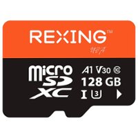 Rexing - 128GB MicroSDXC UHS-3 Full HD Video High Speed Transfer Monitoring SD Card with Adapter - Front_Zoom