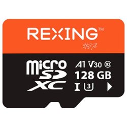 Rexing - 128GB MicroSDXC UHS-3 Full HD Video High Speed Transfer Monitoring SD Card with Adapter - Front_Zoom