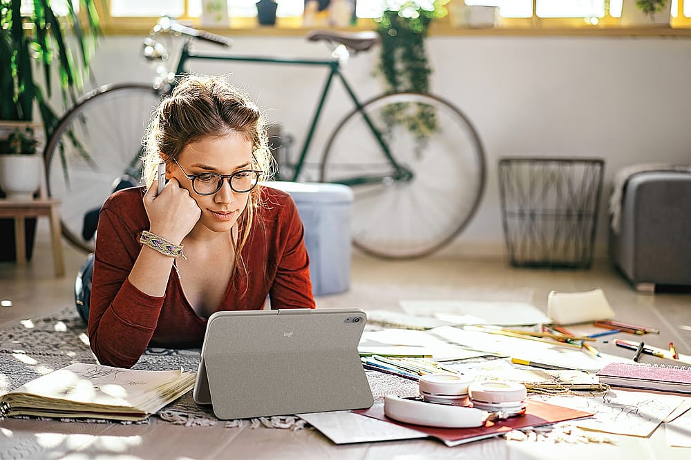 Alt View 14. Logitech - Combo Touch Keyboard and Trackpad Case for Apple iPad - Latest Model A16 chip and iPad 10th Gen with Detachable Keyboard - Sand.