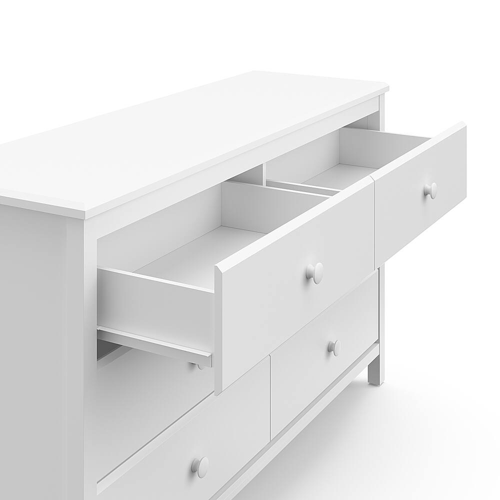 Kids Dresser Storkcraft Brookside 6 Drawer Double Dresser (White)   GREENGUARD White Dresser