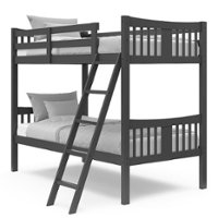 Storkcraft - Caribou Solid Hardwood Twin Bunk Bed - Gray - Front_Zoom