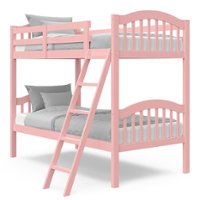 Storkcraft - Long Horn Solid Hardwood Twin Bunk Bed - Pink - Front_Zoom