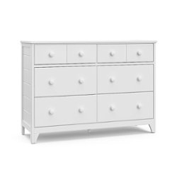 Storkcraft - Moss 6 Drawer Double Dresser - White - Front_Zoom