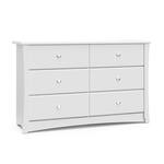 Best Buy Storkcraft Crescent 6 Drawer Double Dresser White 03666 301