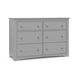 Graco - Hadley 6-Drawer Double Dresser - Pebble Gray - Front_Zoom