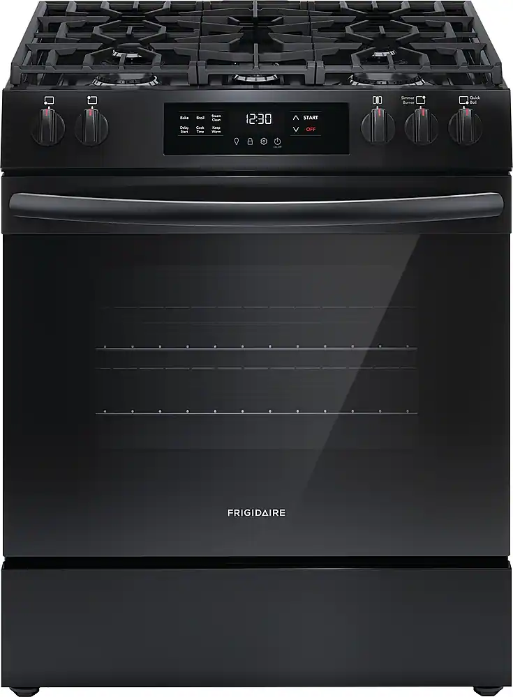 Frigidaire - 5.1 Cu. Ft. Freestanding Gas Range with Quick Boil Burner - Black
