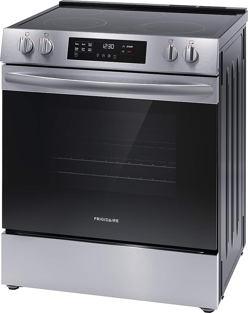Angle. Frigidaire - 5.3 Cu. Ft. Freestanding Electric Range - Stainless Steel.