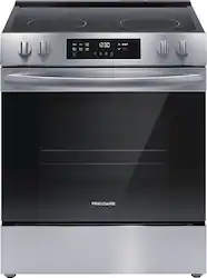 Frigidaire - 5.3 Cu. Ft. Freestanding Electric Range with Steam-cleaning and EvenTemp - Stainless Steel - Front_Zoom