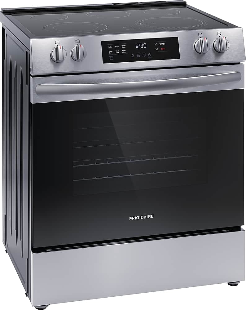 Left. Frigidaire - 5.3 Cu. Ft. Freestanding Electric Range - Stainless Steel.