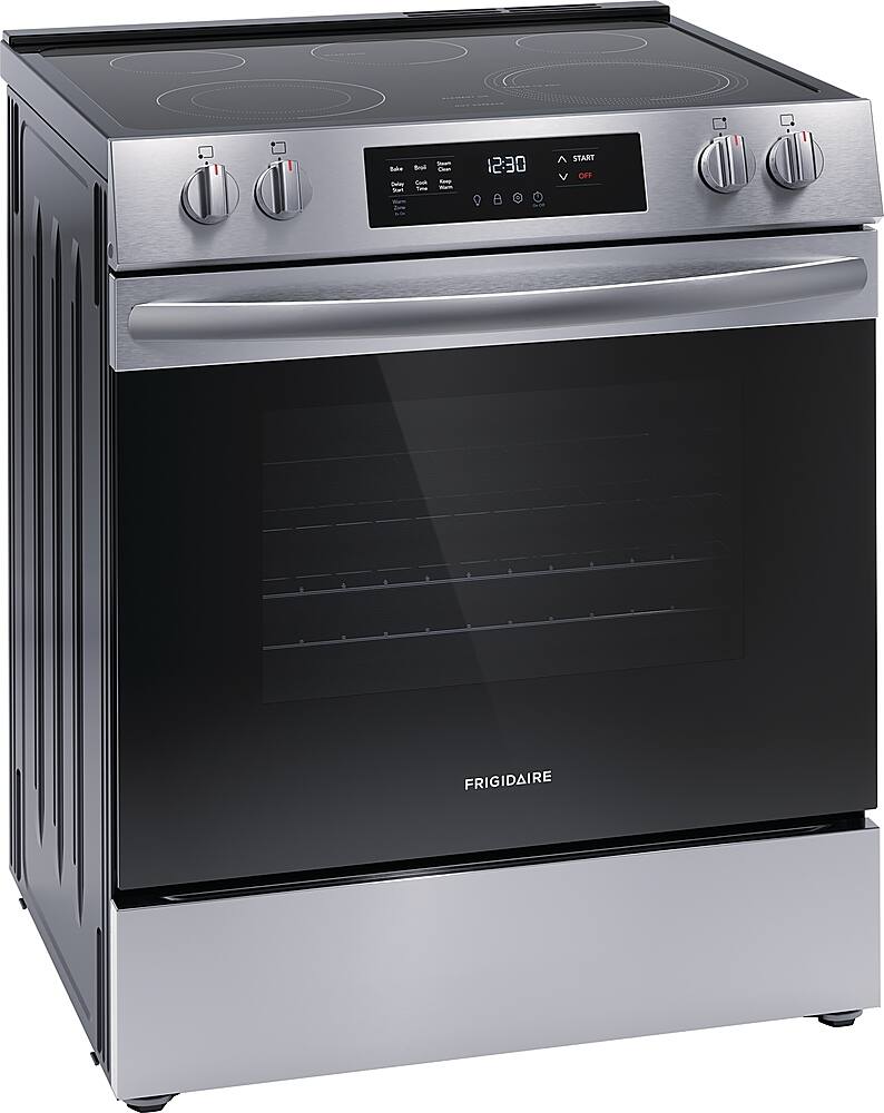 Left. Frigidaire - 5.3 Cu. Ft. Freestanding Electric Range - Stainless Steel.