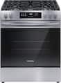 Frigidaire - 30 in. Wide 5 burners 5.1 Cu. Ft. Freestanding Gas Range with Quick Boil Burner - Stainless Steel