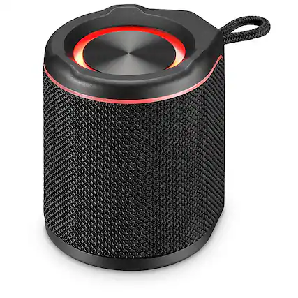 Front. iLive - Light Up Wireless Waterproof Fabric Speaker - Black.