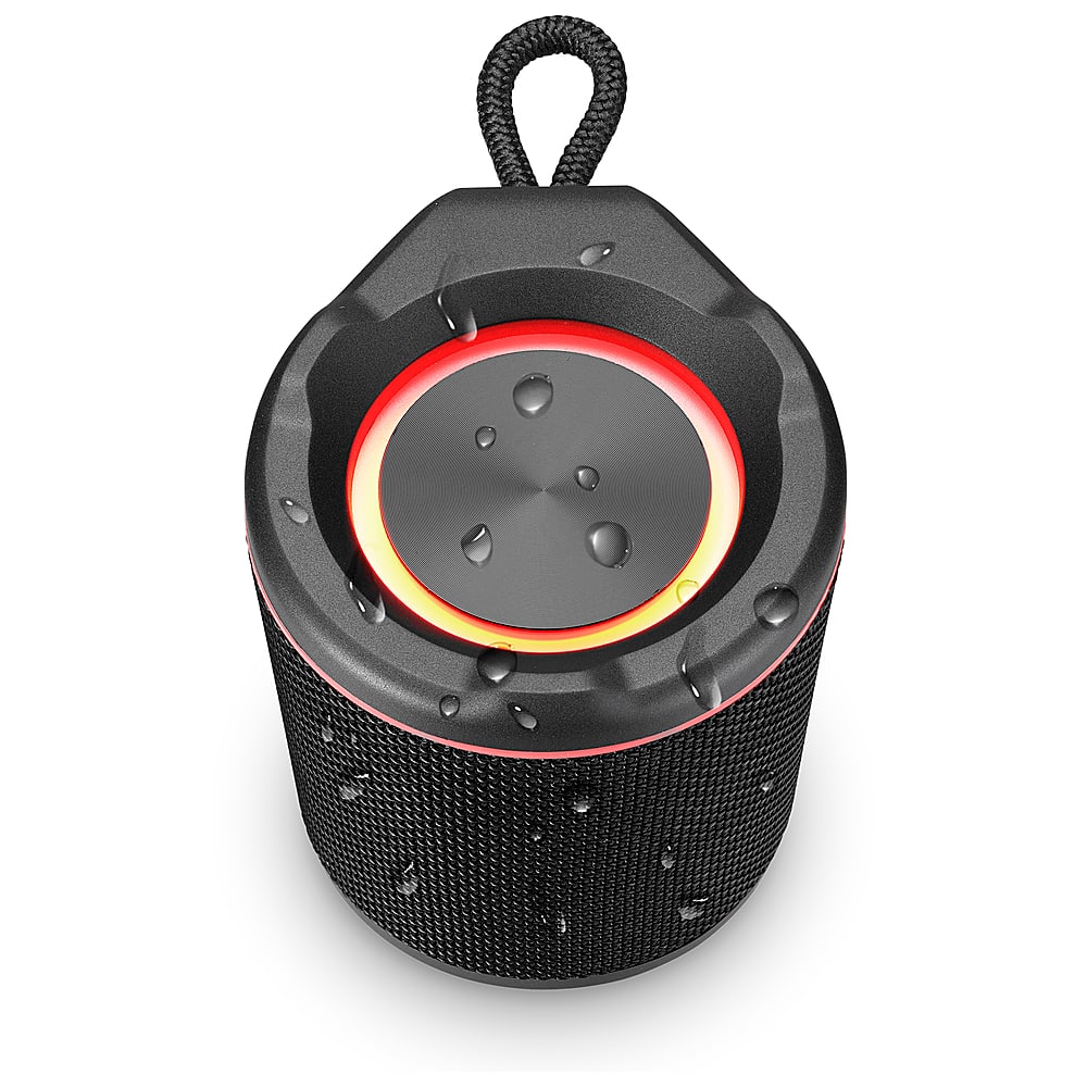 Left. iLive - Light Up Wireless Waterproof Fabric Speaker - Black.