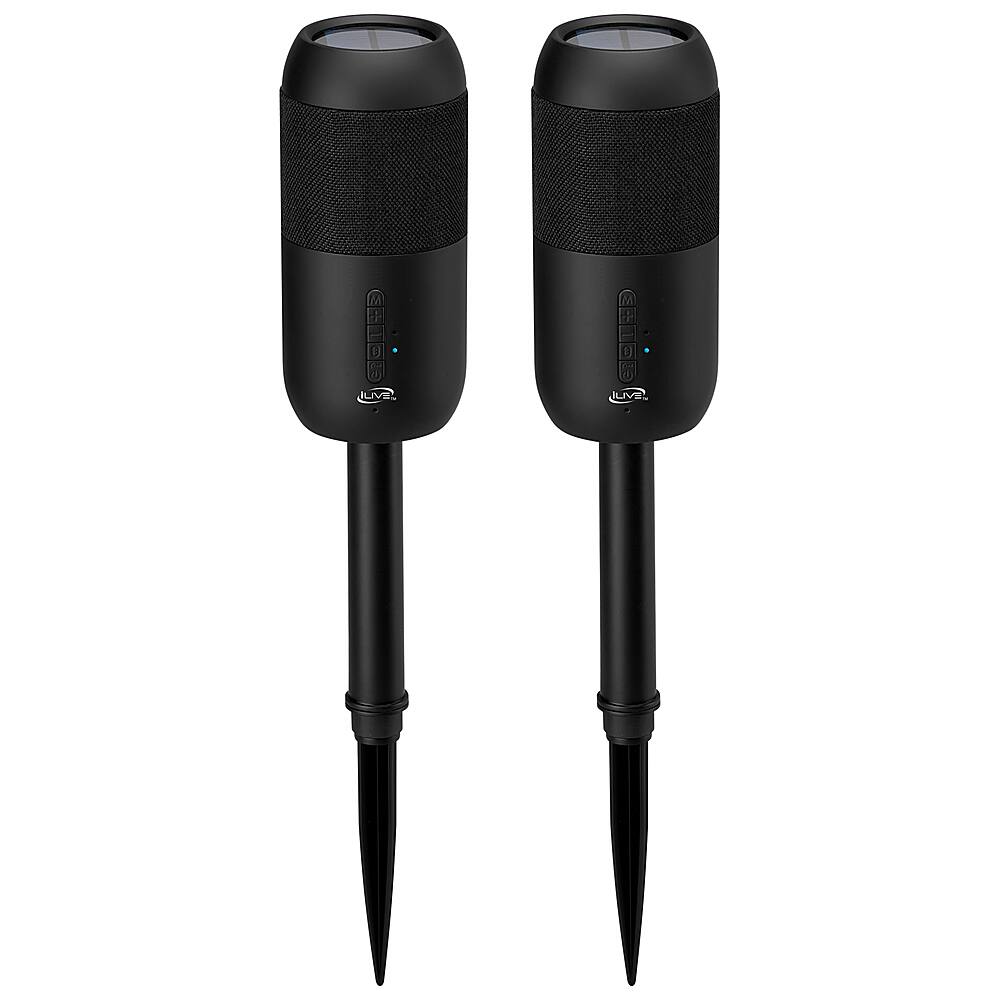 Angle. iLive - Portable Wireless Waterproof Speakers with Removable Stakes (Pair) - Black.