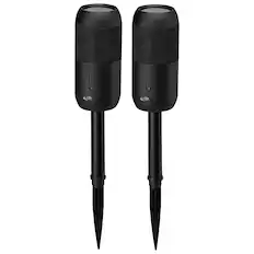 Front. iLive - Portable Wireless Waterproof Speakers with Removable Stakes (Pair) - Black.