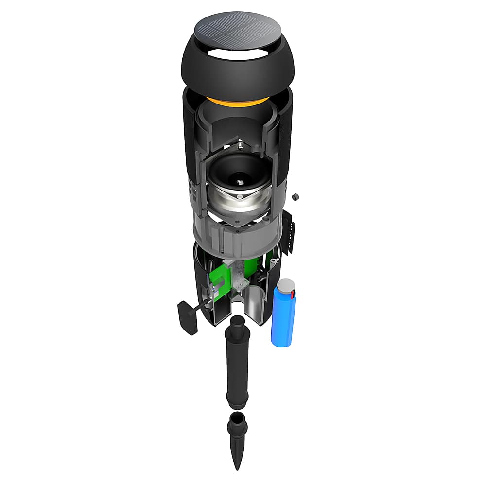 Left. iLive - Portable Wireless Waterproof Speakers with Removable Stakes (Pair) - Black.