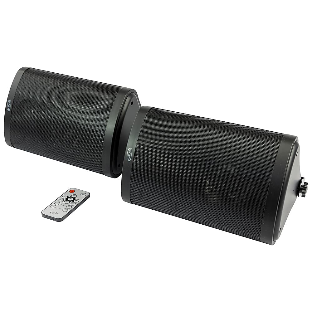 Angle. iLive - Patio+ Bluetooth Indoor/Outdoor Water-Resistant Speakers (Pair) - Black.