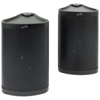 iLive Patio+ Bluetooth Indoor/Outdoor Water-Resistant Speakers (Pair) - Black - Front_Zoom