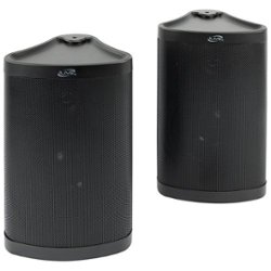 iLive - Patio+ Bluetooth Indoor/Outdoor Water-Resistant Speakers (Pair) - Black - Front_Zoom
