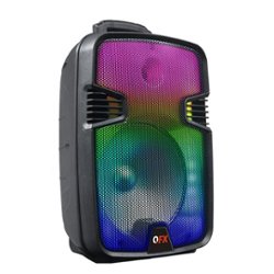 QFX - Rechargeable Bluetooth Portable Speaker with Liquid Motion Party Lights - Black - Angle_Zoom