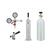 Left. Zephyr - Presrv Single Tap Kit Accessory for PRKB Kegerators - stainless steel.