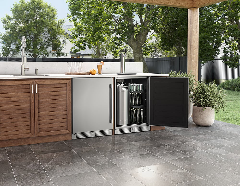 Alt View 12. Zephyr - Presrv 5.6 cu. ft. Convertible Outdoor Beer Kegerator with 107-Can Beverage Storage - Stainless Steel.