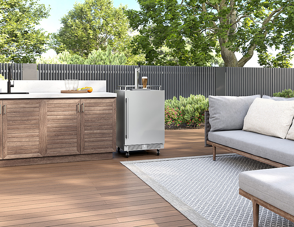 Alt View 14. Zephyr - Presrv 5.6 cu. ft. Convertible Outdoor Beer Kegerator with 107-Can Beverage Storage - Stainless Steel.