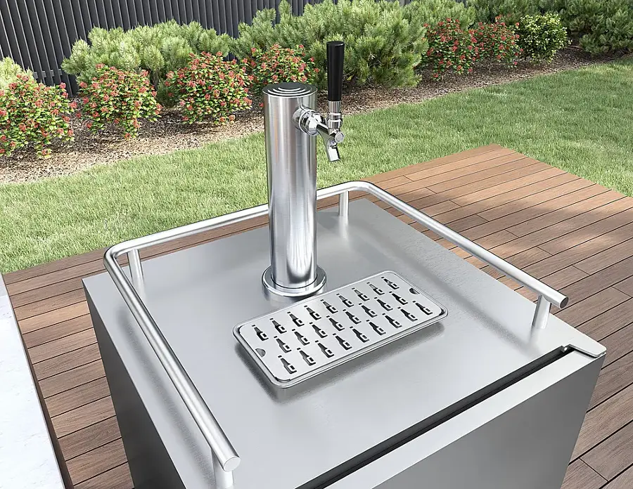 Alt View 24. Zephyr - Presrv 5.6 cu. ft. Convertible Outdoor Beer Kegerator with 107-Can Beverage Storage - Stainless Steel.