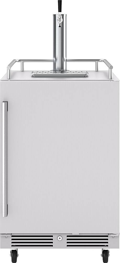 Left. Zephyr - Presrv 5.6 cu. ft. Convertible Outdoor Beer Kegerator with 107-Can Beverage Storage - Stainless Steel.
