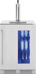 Zephyr - Presrv 5.6 cu. ft. Convertible Beer Kegerator with 107-Can Beverage Storage - Stainless Steel - Front_Zoom