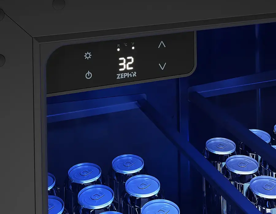 Alt View 23. Zephyr - Presrv 5.6 cu. ft. Convertible Beer Kegerator with 107-Can Beverage Storage - Stainless Steel.