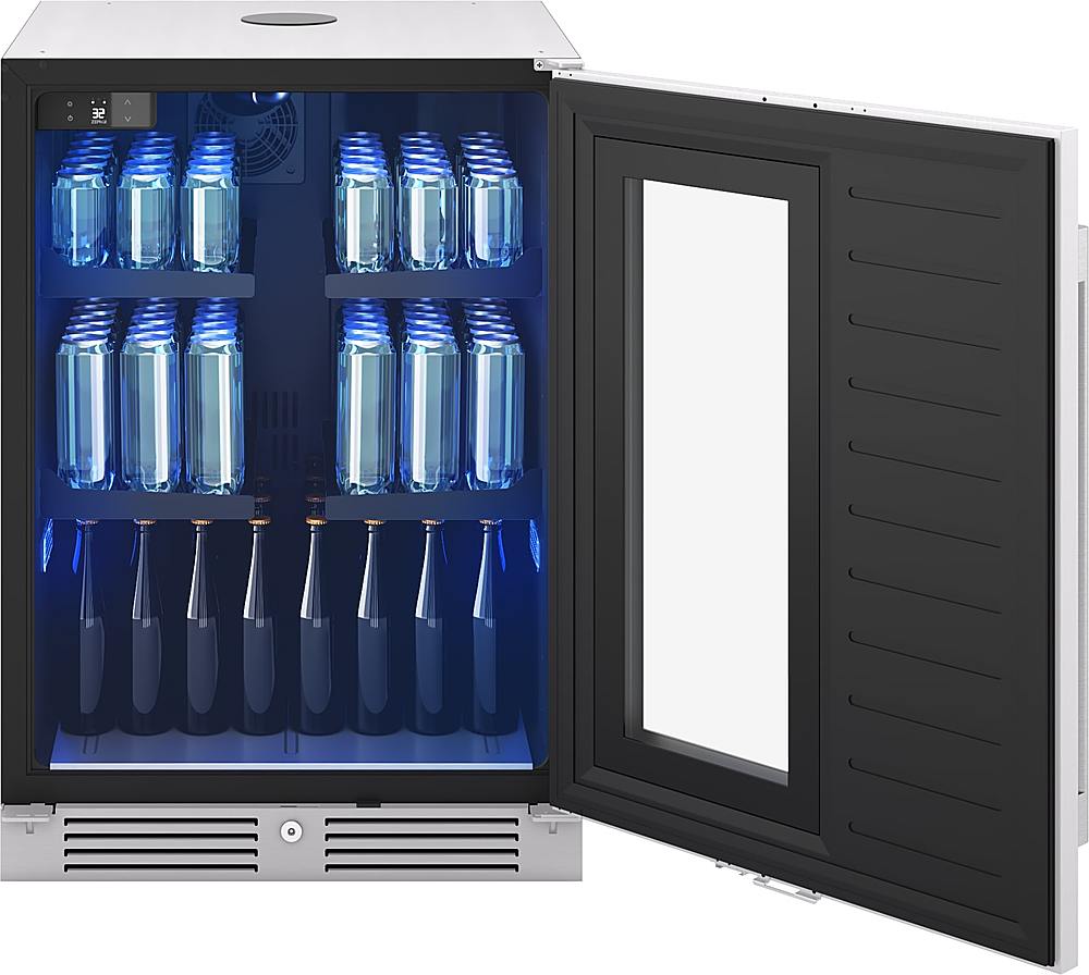 Left View: Zephyr - Presrv Beverage Cooler Shelf Kit for PRKB Kegerators - Glass