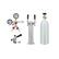 Left. Zephyr - Presrv Double Tap Kit Accessory for PRKB Kegerators - stainless steel.
