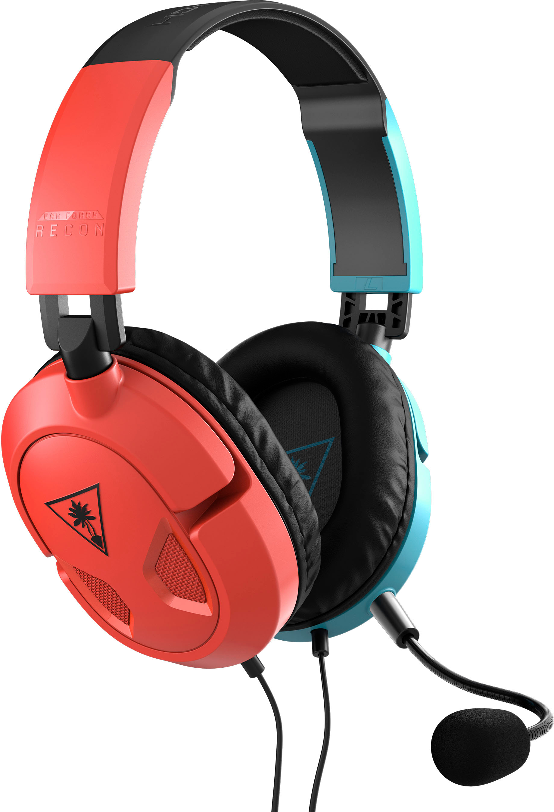 Left View: Turtle Beach - Recon 50 Wired Gaming Headset for Nintendo Switch - Red/Blue