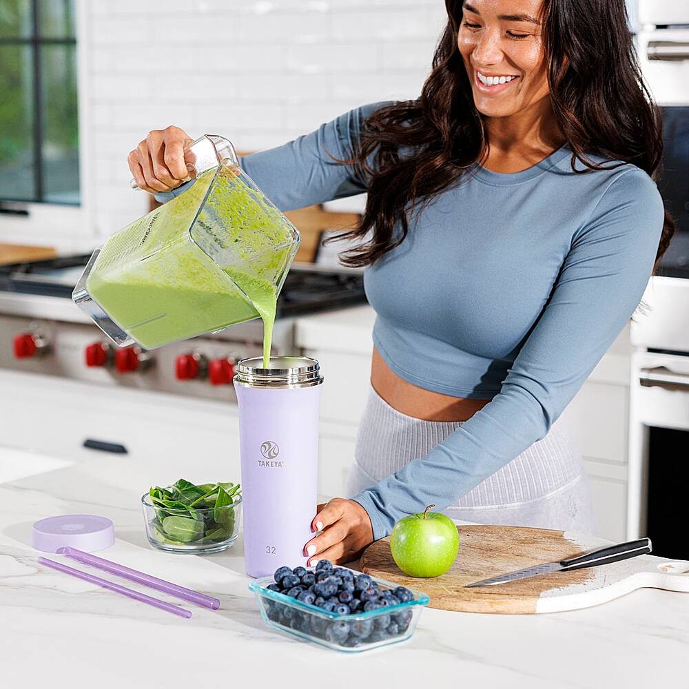 Alt View 13. Takeya - 32oz Tumbler with Straw and Lid - Lavender Field.