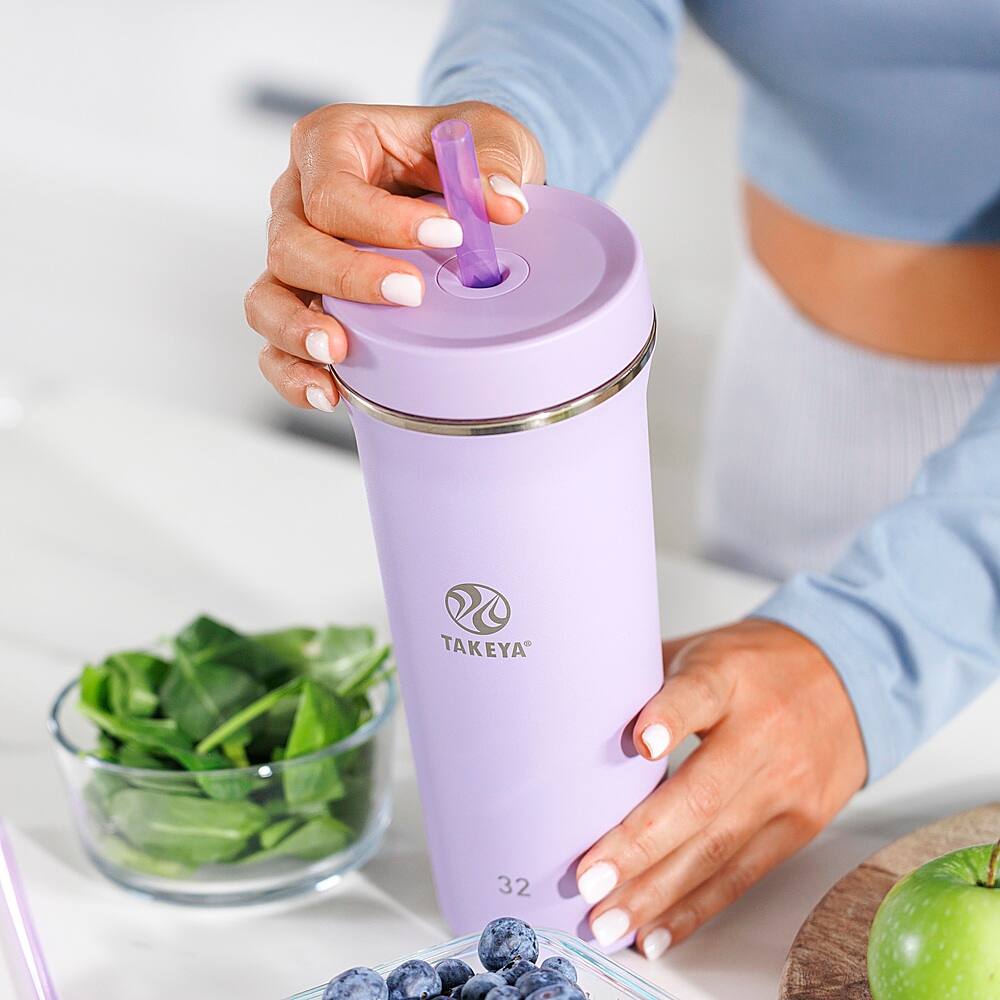 Alt View 14. Takeya - 32oz Tumbler with Straw and Lid - Lavender Field.