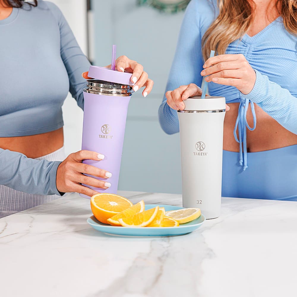 Alt View 15. Takeya - 32oz Tumbler with Straw and Lid - Lavender Field.