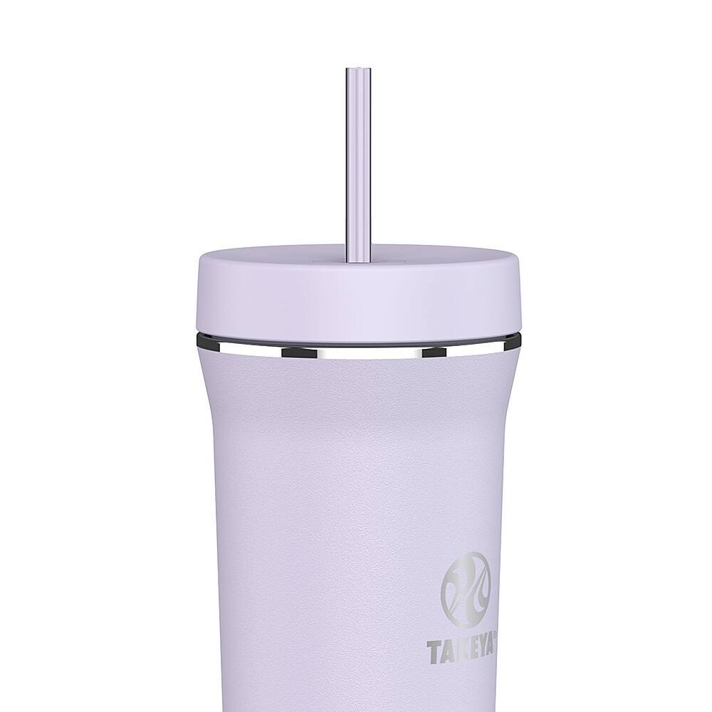 Left. Takeya - 32oz Tumbler with Straw and Lid - Lavender Field.