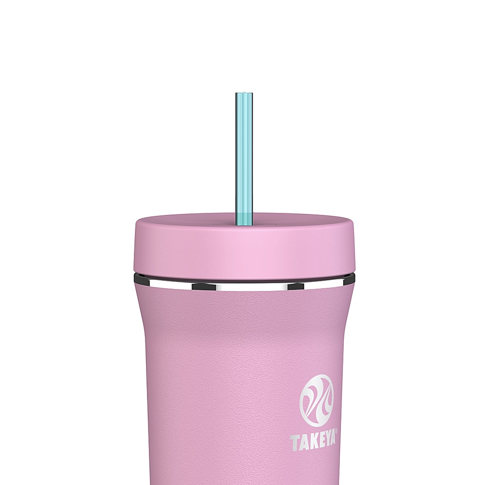 Left View: Takeya - 32oz Tumbler with Straw and Lid - Pink Lavender