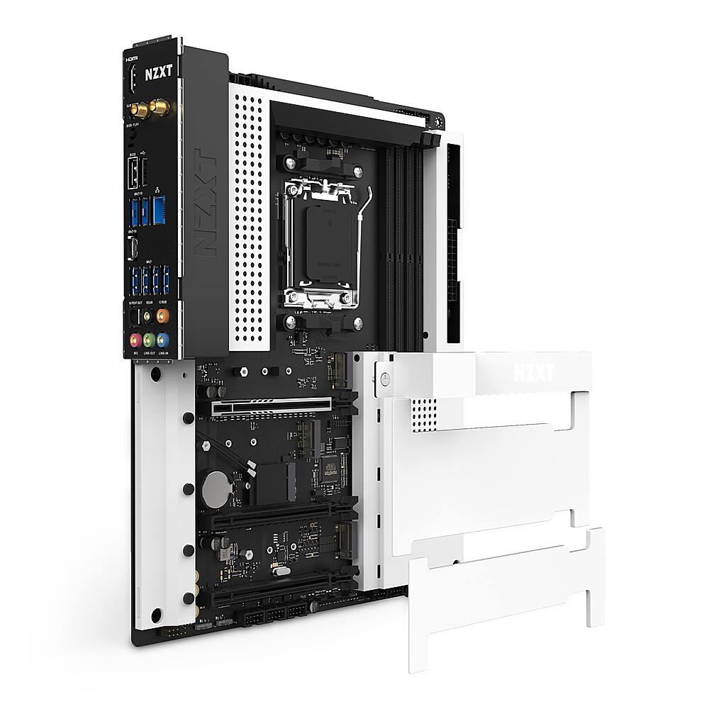 Alt View 13. NZXT - B650E (Socket AM5) USB 3.2 AMD Motherboard - White.
