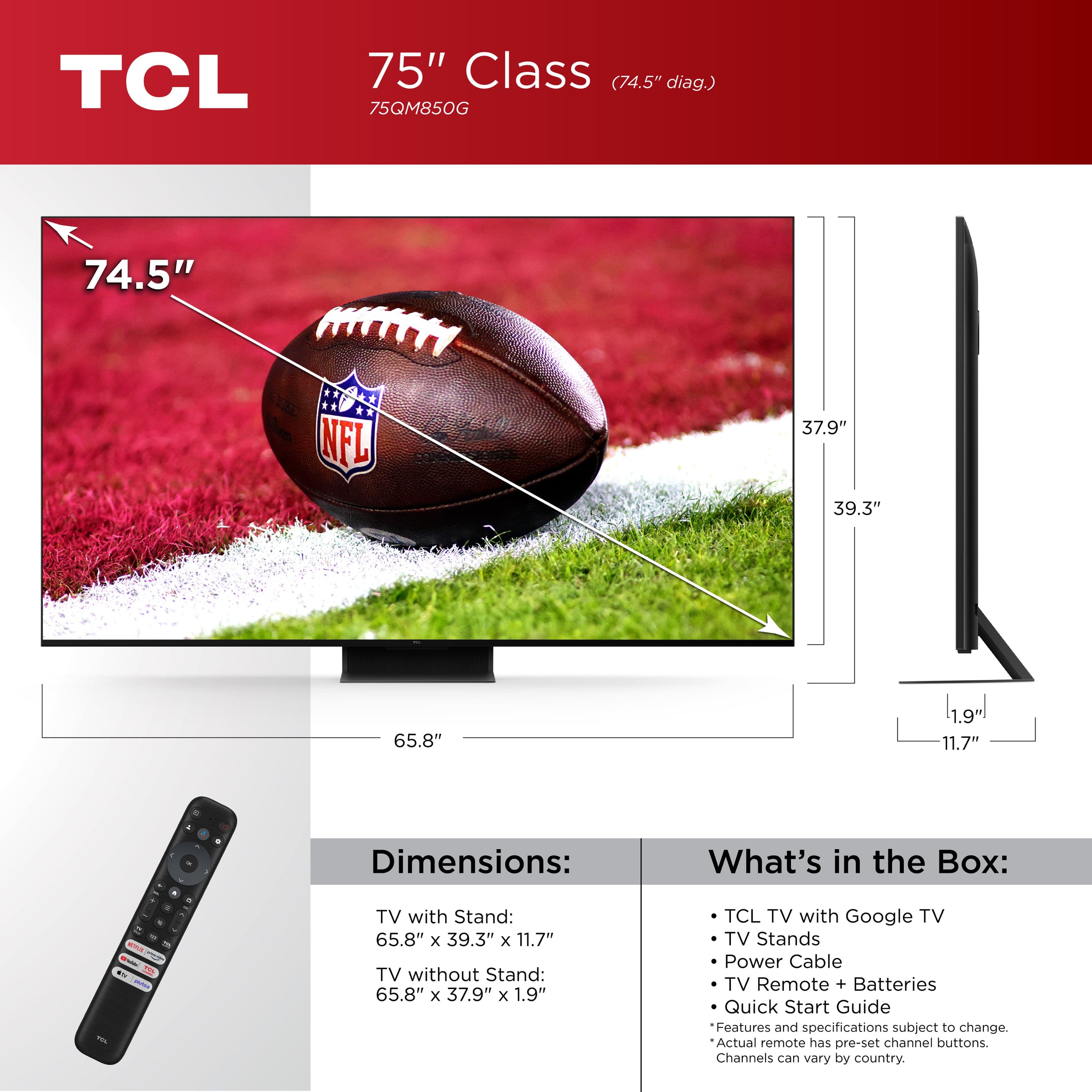 Alt View 17. TCL - 75" Class QM8 Q-Class Mini-LED QLED 4K HDR Smart TV with Google TV - Black.