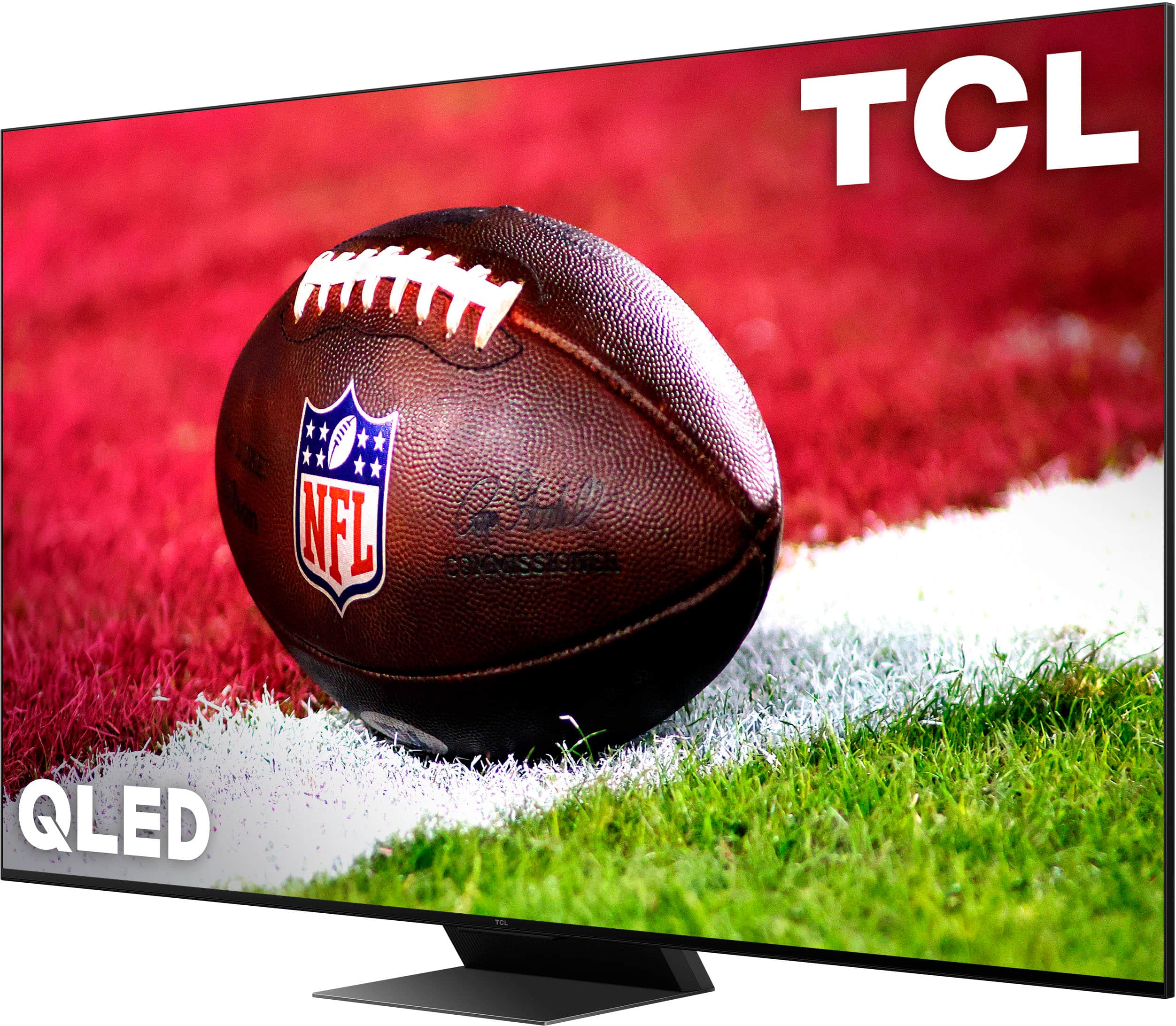 Left. TCL - 75" Class QM8 Q-Class Mini-LED QLED 4K HDR Smart TV with Google TV - Black.