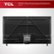 The image shows a TCL VESA mounting specifications for a television. The TV is a 65-inch model with a VESA hole pattern of 200mm x 200mm. The mounting dimensions are 623mm x 75mm, and the television is designed to be mounted on a wall using a VESA mount.