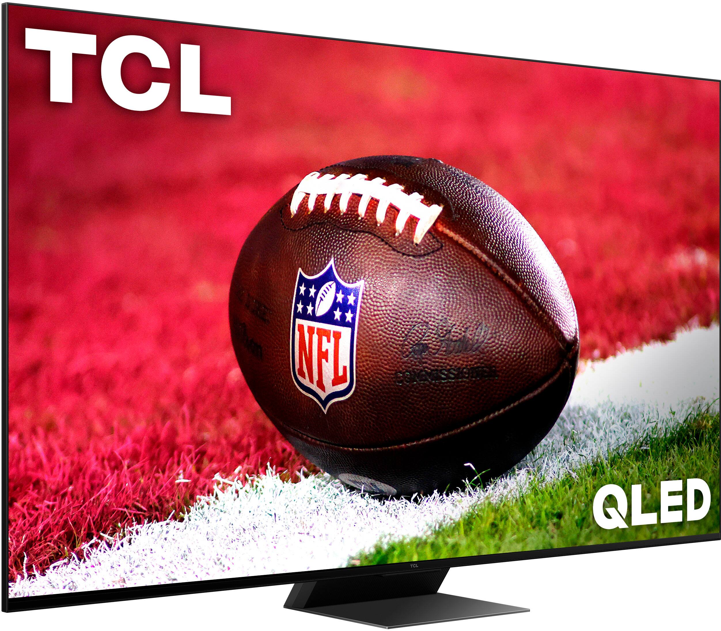 Angle. TCL - 85" Class QM8 Q-Class Mini-LED QLED 4K HDR Smart TV with Google TV - Black.