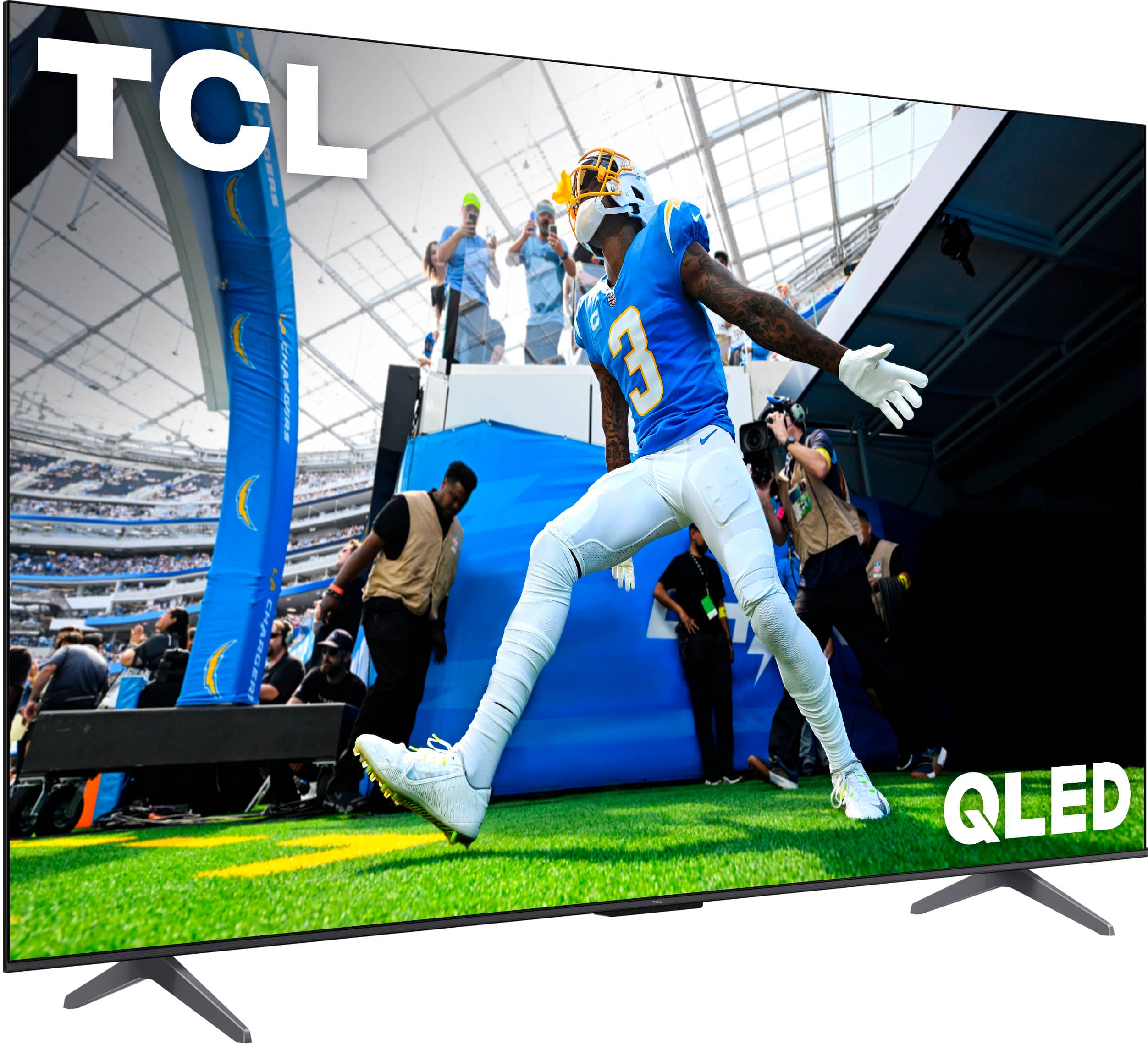 Angle. TCL - 75" Class Q6 Q-Class 4K QLED HDR Smart TV with Google TV - Black.