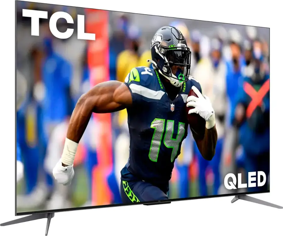Angle. TCL - 65" Class Q7 Q-Class QLED 4K HDR Smart TV with Google TV - Black.