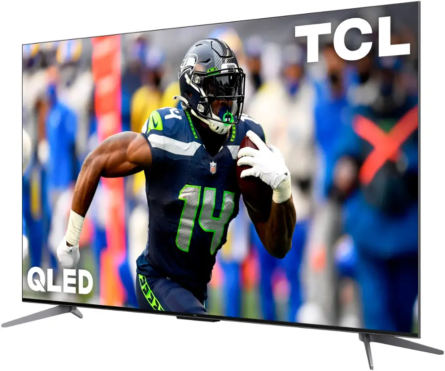 Left. TCL - 65" Class Q7 Q-Class QLED 4K HDR Smart TV with Google TV - Black.
